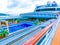 Fort Lauderdale - December 1, 2019: Upper deck of Holland America cruise ship Eurodam