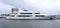 Fort Lauderdale, Florida, U.S.A - January 3, 2020 - A white multi-million dollar luxury boat on the bay