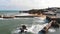 Fort of Ponta da Bandeira in the city of Lagos, in Algarve, Portugal - Aerial Low angle Fly-by shot