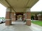 Fort Smith Regional Airport exterior walkway, police car parked