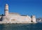 Fort St. John in the harbor of Marseille, France: medieval fortress in honor of St John of Jerusalem, built in the 15th century