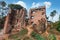 Fort Thomas Ruins in a cloud flyffy sky sunny day, Kollam, Kerala