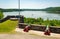 Fort Ticonderoga, fort headquarters, stone walls and cannons