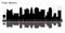 Fort Worth Texas City Skyline Silhouette with Black Buildings an