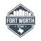 Fort Worth Texas Travel Stamp Icon Skyline City Design Tourism Badge Rubber.