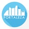 Fortaleza Brazil Flat Icon Skyline Silhouette Design City Vector Art Round logo.