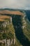 Fortaleza Canyon with steep cliffs and plateau