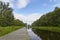 The Forth and Clyde canal, part of Scotlands waterways Heritage near the Falkirk Wheel.