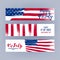 Forth July Independence day banners set design.