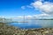 Forth Road suspension bridge on Firth of Forth. Edinburgh, Scotland