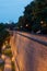 Fortification walls of Vysehrad castle, night view Prague