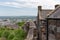 Fortifications Stirling Castle with an aerial view over Scottish fields