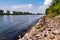 A fortified bank reinforcement on the Middle Rhine in Germany