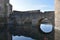 Fortified Castle arched bridge in Provence