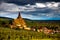 Fortified Church In Alsace Vineyard 