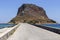 Fortified City Monemvasia, sea and road to it Laconia, Greece, Peloponnese