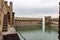 The fortified internal port of the Castello Scaligero fortress in the Sirmione town in Lombardy, northern Italy