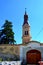 Fortified medieval saxon church in Dacia, Brasov county, Transylvania. Ruins.