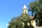 Fortified medieval saxon church in Jibert, Brasov county, Transylvania. Ruins.