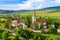 Fortified Saxon Church in Crit Deutsch Kreuz traditional Saxon village in Brasov county, Romania