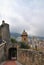 Fortified wall of Monaco Castle with watchtower