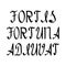 Fortis fortuna adiuvat a saying meaning Fortune loves the bold  inscription in Latin letters with a black brush different thicknes