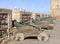 Fortress in Essaouira with old green guns and sea-gulls watching on the old walls, Morocco. Essaouira is a city in the