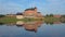 The fortress of Hameenlinna with a reflection, Sunny July day. Finland