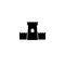 Fortress icon. Protection symbol. Tower, defense, castle, safety. Landmark