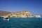 Fortress on the island of Spinalonga. A historic city on the island of lepers. Defensive walls and buildings in Spinalonga Fortess