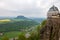 Fortress Konigstein. View to Elbe river from Konigstein fortress at Germany