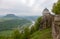 Fortress Konigstein. View to Elbe river from Konigstein fortress at Germany