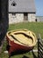 Fortress Louisbourg old boat and stone building