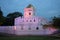 The fortress Pkhra Sumen fort in evening violet illumination. Bangkok. Thailand