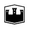 Fortress sign logo. Castle Tower symbol. Old outpost icon