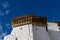 Fortress of Tsemo Maitreya Tibetan Buddhist Temple in Blue sky