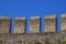 Fortress vallum defensive wall over blue sky