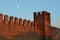 Fortress wall of beautiful medieval town of Soave, Italy