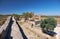 Fortress wall and inner courtyard of the Mertola Castle. Mertola. Portugal