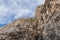 Fortress wall near the secret exit to the ruins of the medieval fortress of Nimrod - Qalaat al-Subeiba, located near the border