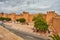 Fortress wall, road and pavement, Taroudant