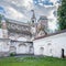 The fortress wall of the Vologda Kremlin. Ancient ruined tower of the Kremlin