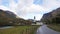 Fortun church and river in autumn in Norway