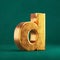 Fortuna Gold Letter D lowercase on Tidewater Green background