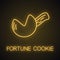 Fortune cookie neon light icon