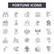 Fortune line icons for web and mobile design. Editable stroke signs. Fortune  outline concept illustrations