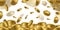 Fortune Realistic 3d Gold Empty Coins flying on white background