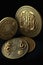 Fortune\\\'s Charms: Close-Up of Traditional Chinese Lucky Coins