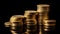 Fortune\\\'s Embrace: Stack of Gold Coins on Black