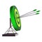 Fortune target three arrows, success archery shooting green icon